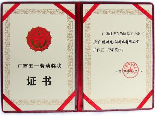2009龙山酒业有限公司（广西五一劳动奖章）